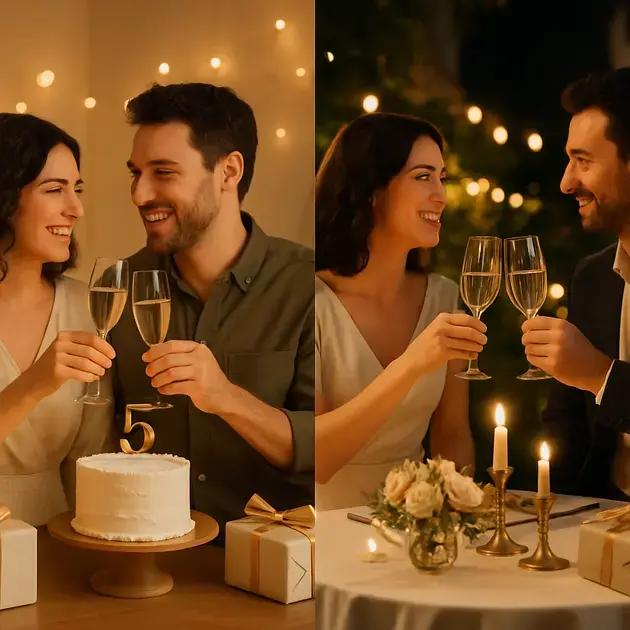 Como celebrar o aniversário de 5 anos de casamento em casa ou fora