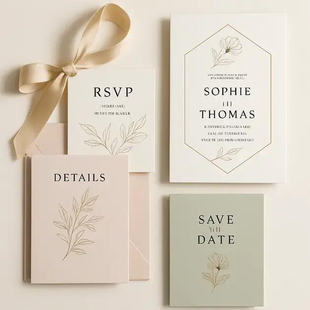 Modelos de convites de casamento modernos e elegantes